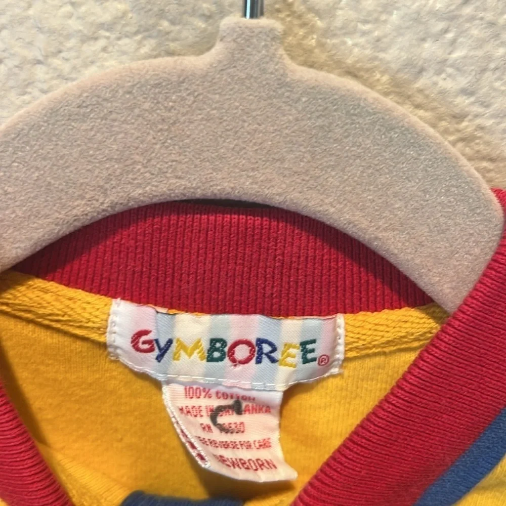 Gymboree Vintage Primary Colorblock Hammer Romper Size Newborn 90’s